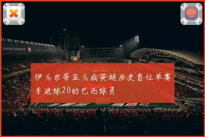 伊戈尔蒂亚戈成英超历史首位单赛季进球20的巴西球员