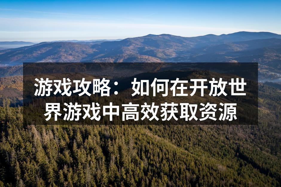 开放世界游戏中的丰富资源